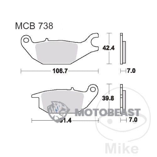 Honda CBR 125 galinės Stabdžių kaladėlės