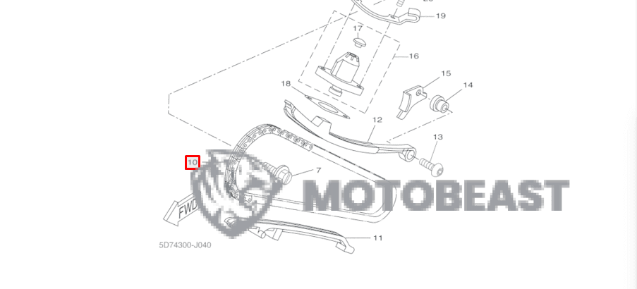 Yamaha YZF R125, WR125 Vožtuvų paskirstymo grandinė