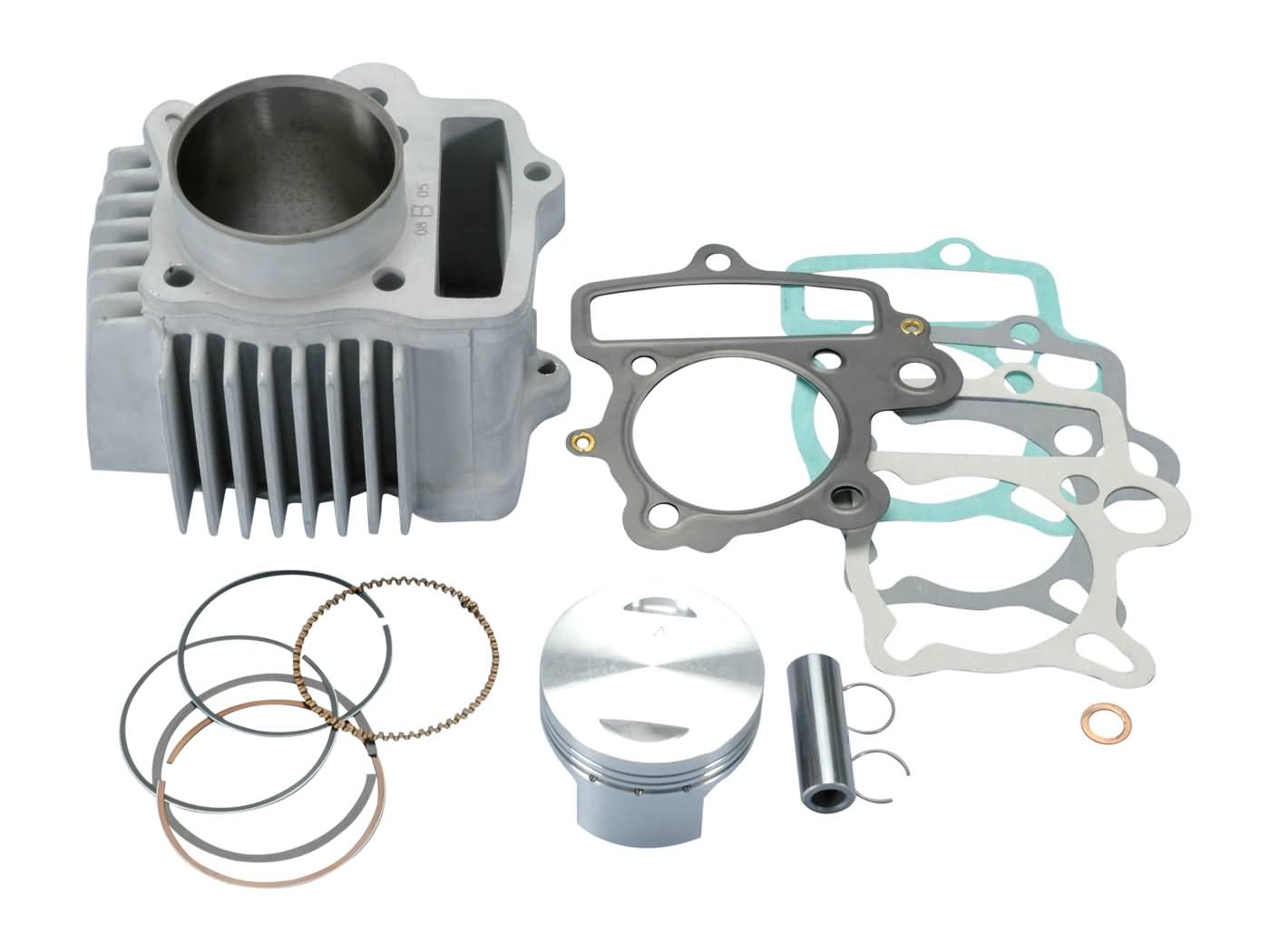 Cilindro komplektas Polini aliuminio 107cc 52mm 2V, skirtas Polini Minicross, Minimotard 110 XP4T