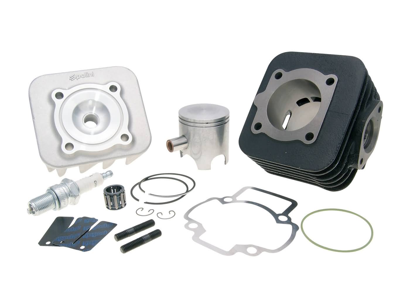 Cilindro komplektas Polini ketaus lenktyninis 70cc 47mm Piaggio AC