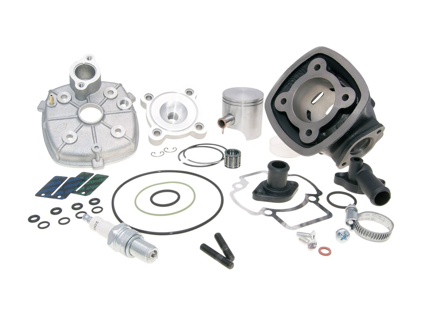 Cilindro komplektas Polini ketaus lenktyninis 70cc 47mm Piaggio LC