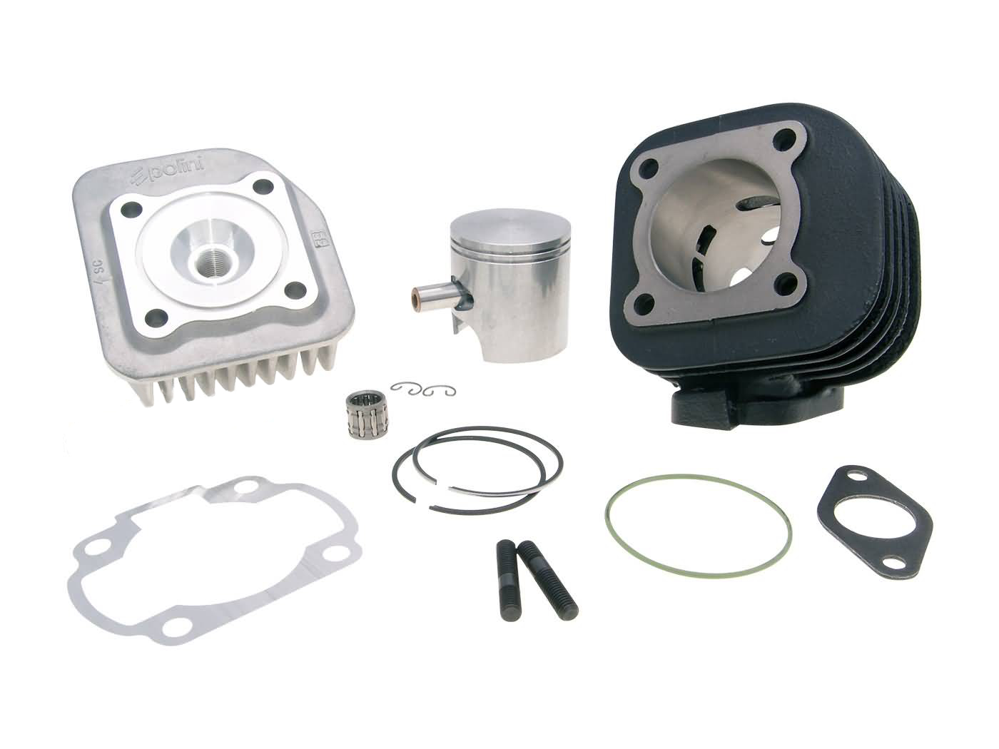 Cilindro komplektas Polini ketaus lenktyninis d=47mm 70cc 10mm pasviręs Minarelli Horizontal AC