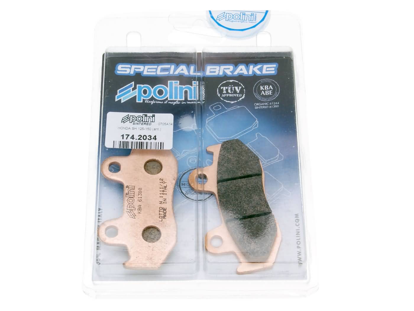 Stabdžių kaladėlės Polini sinterinės Honda NES SES PES / PS SH CH 125/150 4T