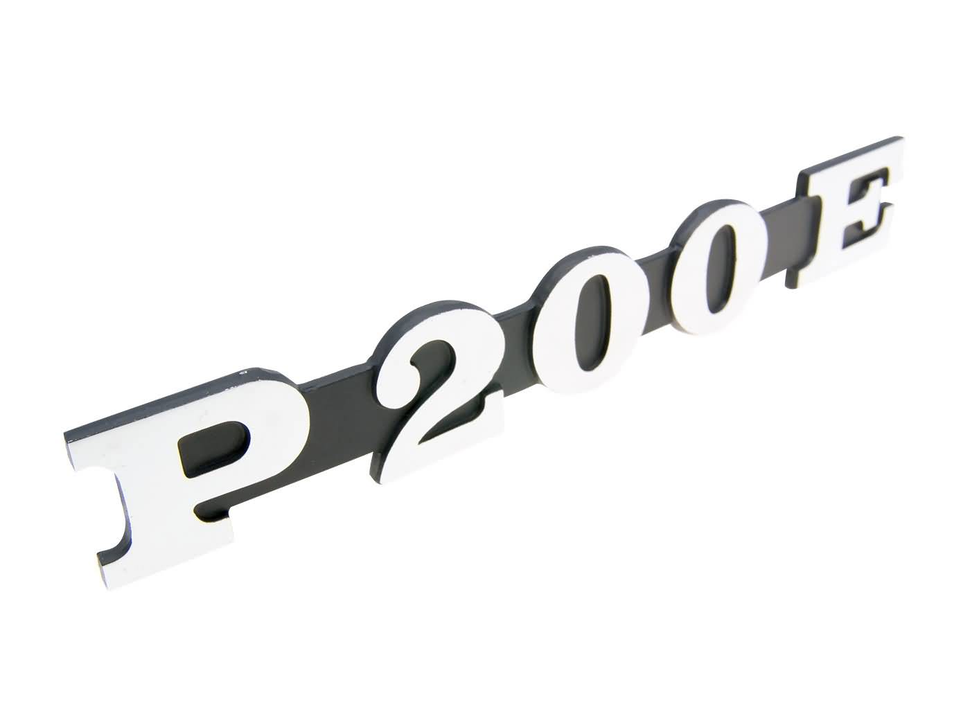 šoninio dangtelio ženklelis "P200E", skirtas Vespa P 200 E