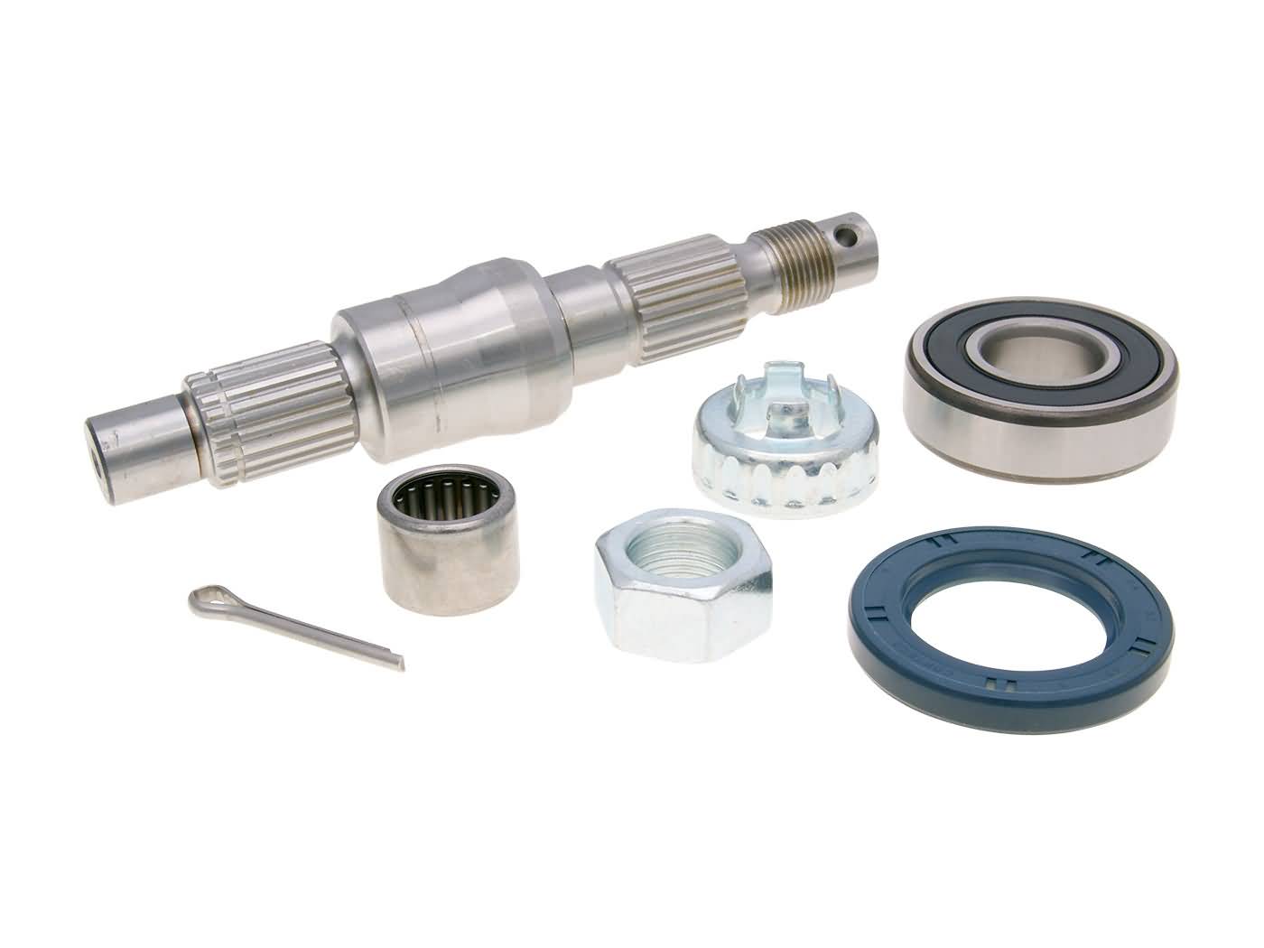 transmisijos išėjimo veleno remonto komplektas 143mm, skirtas Piaggio, Vespa 125, 150cc 2-taktis (-1999)