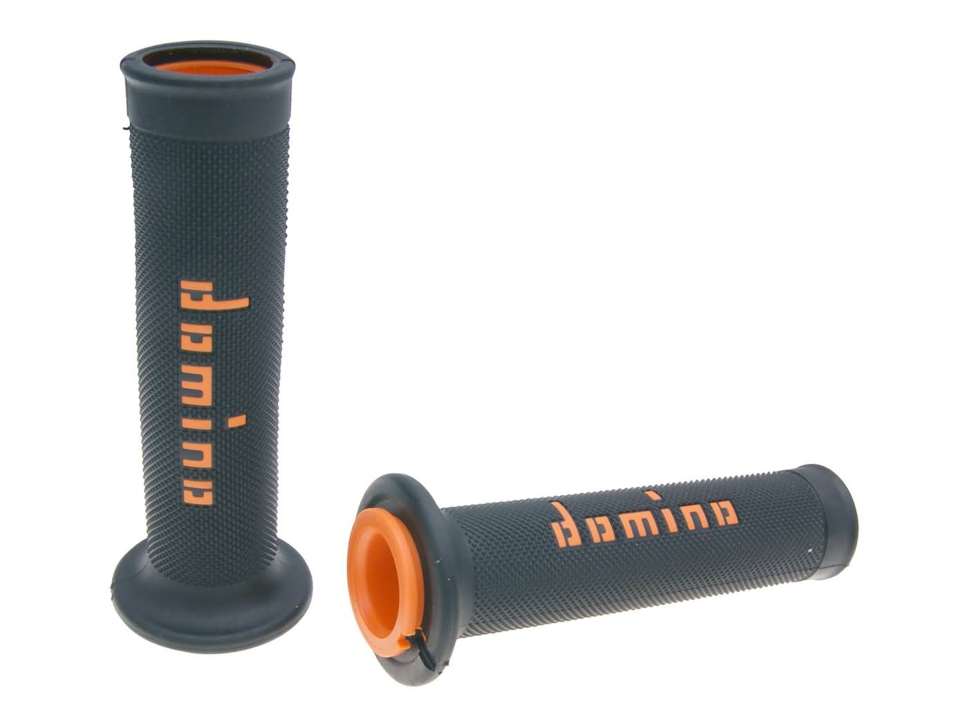 vairo Guminės rankenėlės Domino A010 kelyje juodos/oranžinės atviros rankenos