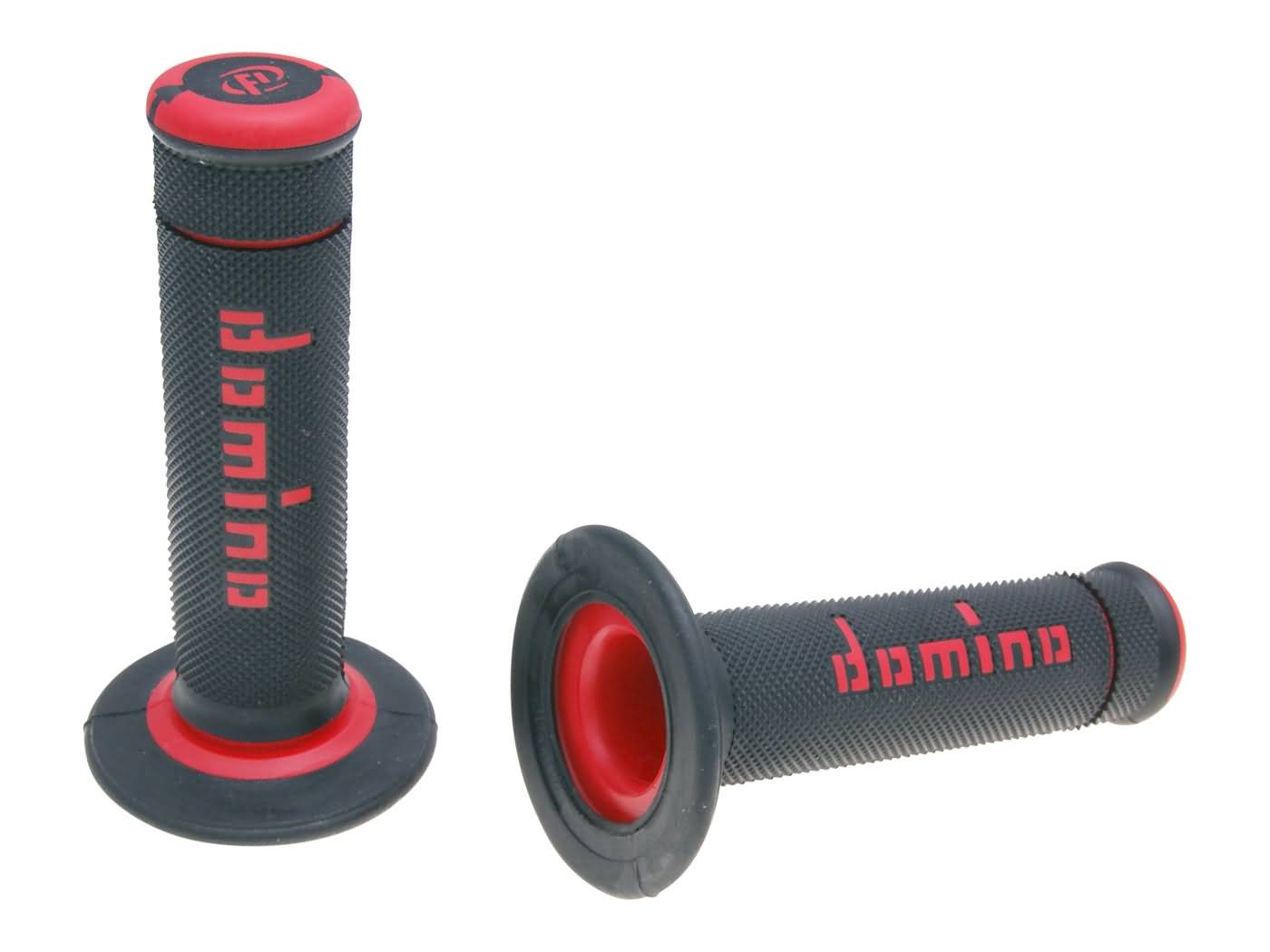 vairo gripsai / guminės rankenos komplektas Domino A190 OFF-ROAD juoda/raudona