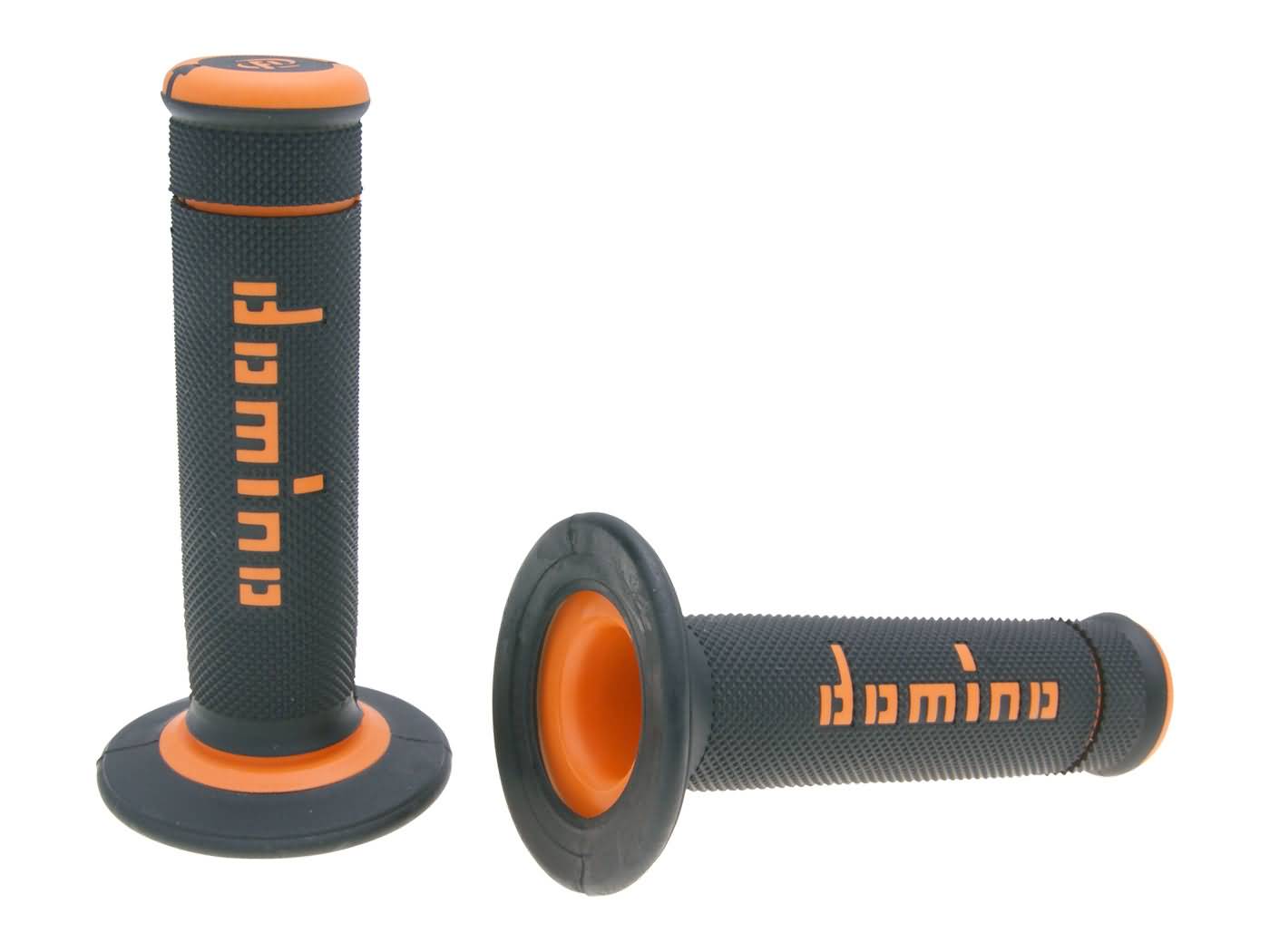 vairo gripsai / guminės rankenos komplektas Domino A190 OFF-ROAD juoda/oranzine