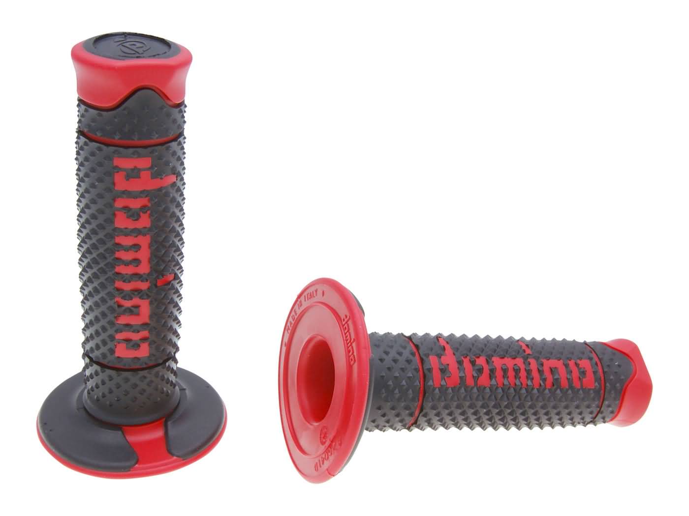 vairo gripsai / guminės rankenos komplektas Domino A260 OFF-ROAD juoda/raudona