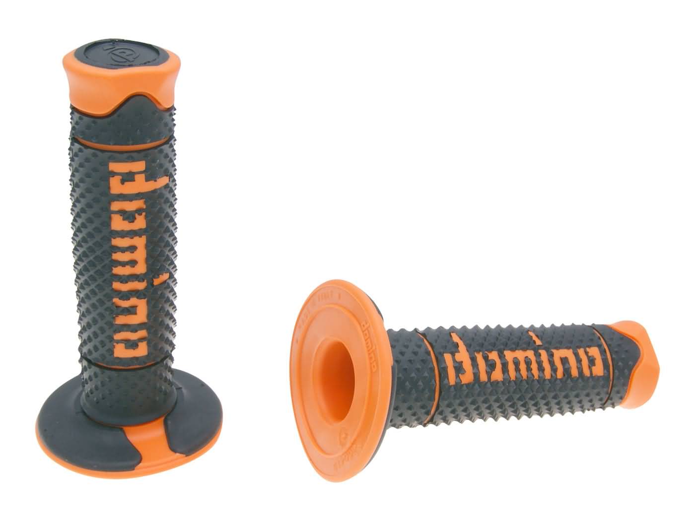 vairo gripsai / guminės rankenos komplektas Domino A260 OFF-ROAD juoda/oranzine