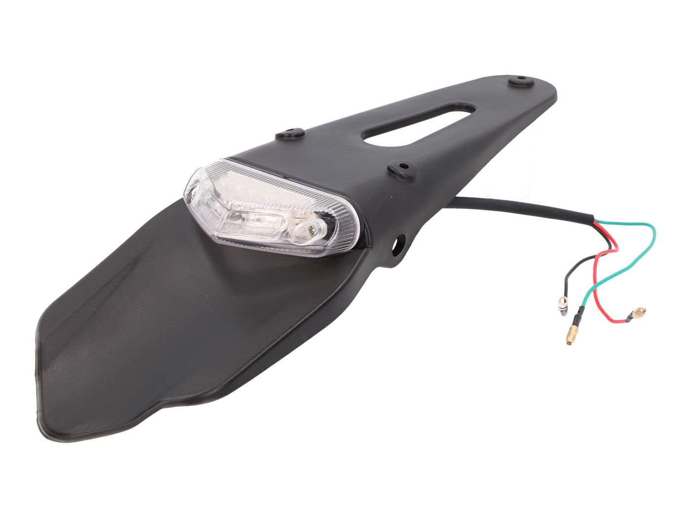 galinis sparnas su stabdžių žibintu LED baltas Supermotard, Enduro