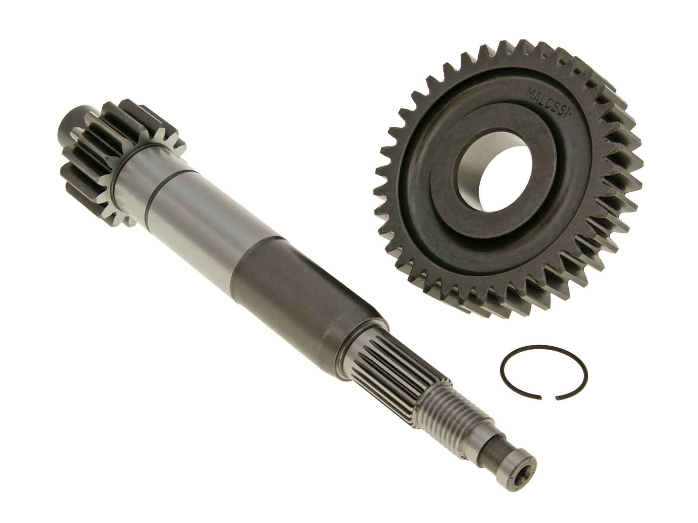 Pirminės transmisijos pavarų komplektas Malossi HTQ 15/38 17,7 mm atbulinio veleno skersmuo, skirtas Aprilia SR, Derby GP, Gilera, Piaggio, Vespa