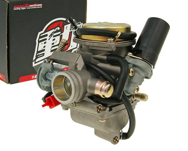 Karbiuratorius Naraku 24mm, skirtas 4 taktų 139QMB GY6, Aprilia / Piaggio Mojito, Hexagon, Liberty, Sfera 125-150cc 4T