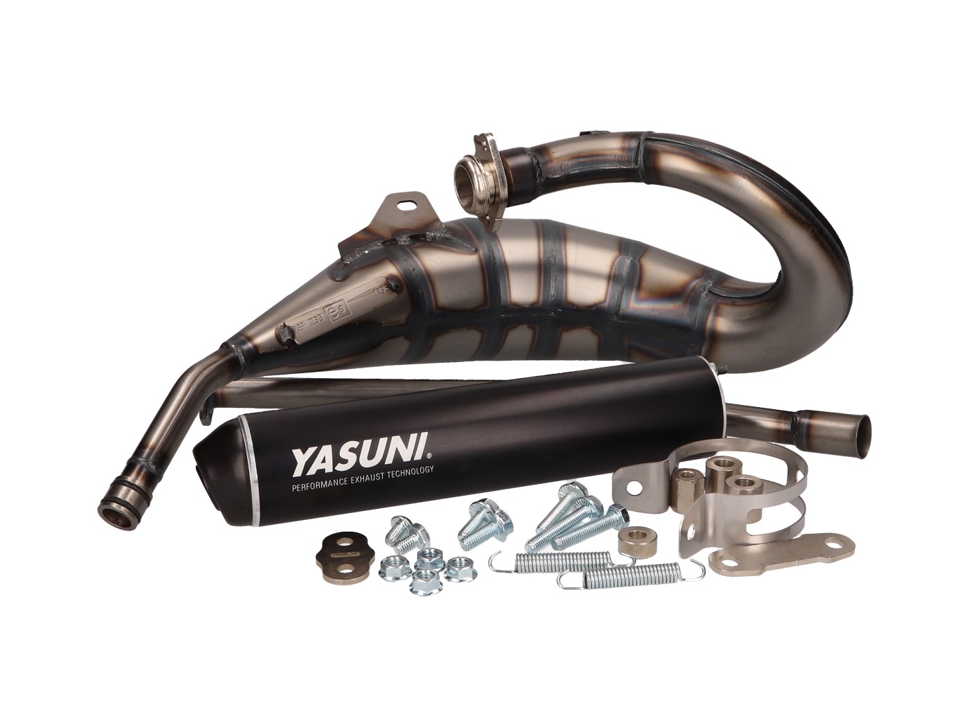 juodas Yasuni Cross HM MAX Duslintuvas, skirtas Aprilia RX, SX, Derbi R, SM, Gilera RCR, SMT = YA233TB