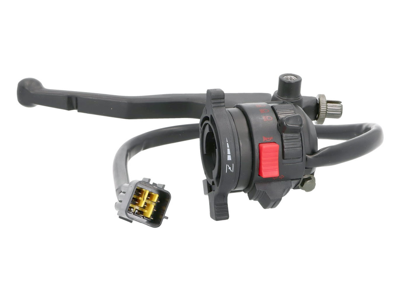 Kairėje pusėje esantis jungiklis su sankabos svirtimi, skirtas Generic Trigger SM 50, Trigger X 50