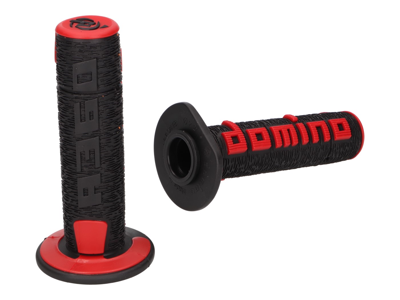 vairo gripsai / guminės rankenos komplektas Domino A360 OFF-ROAD juoda/raudona