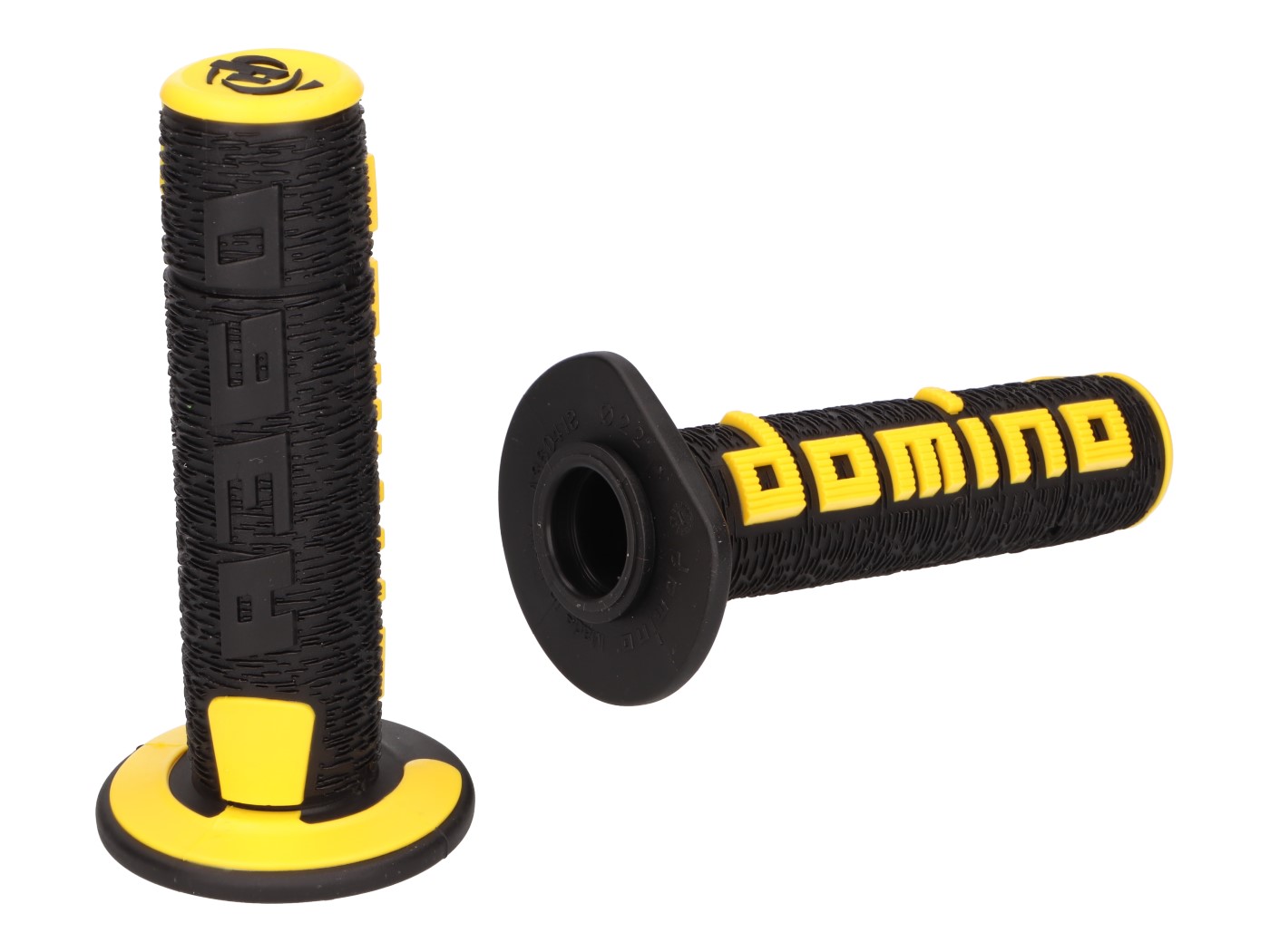 vairo gripsai / guminės rankenos komplektas Domino A360 OFF-ROAD juoda/geltona