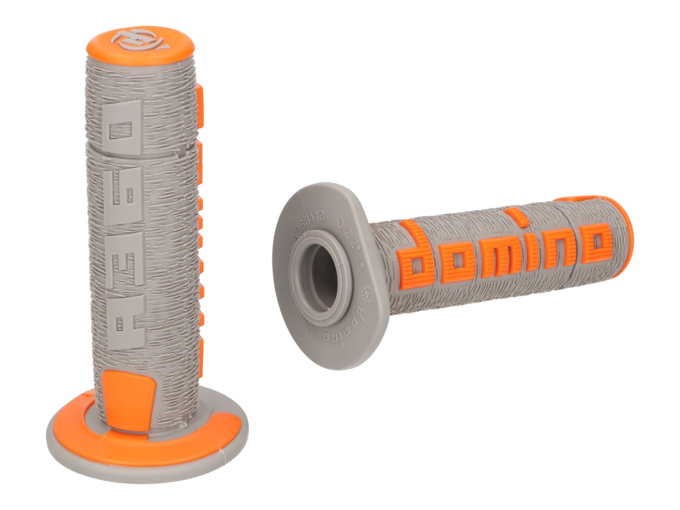 vairo gripsai / guminės rankenos komplektas Domino A360 OFF-ROAD pilka/oranzine