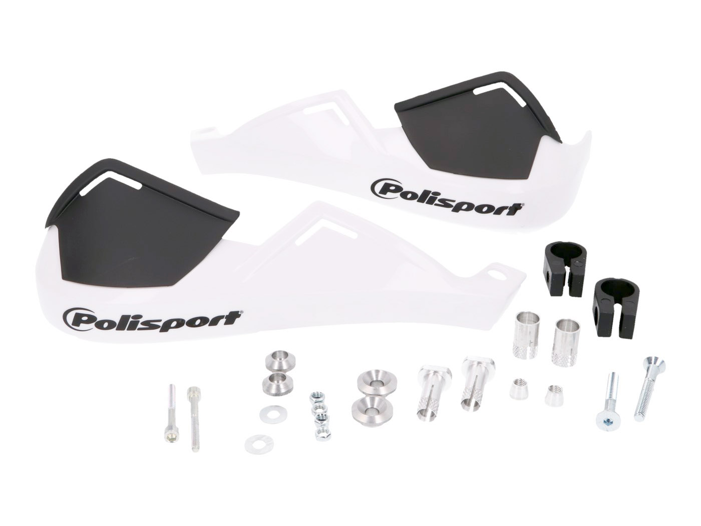 rankų apsaugos Polisport Evolution Integral baltos spalvos 22mm skersmens vairui