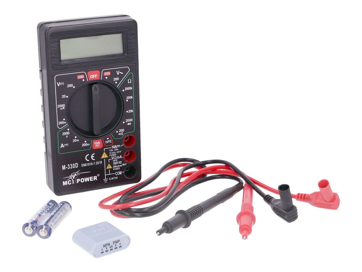grandinės analizatorius / multimetras skaitmeninis MC POWER M-330D juodas