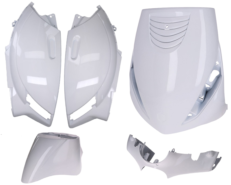 Plastikų komplektas blizgus baltas Piaggio Zip 2 AC 2000-