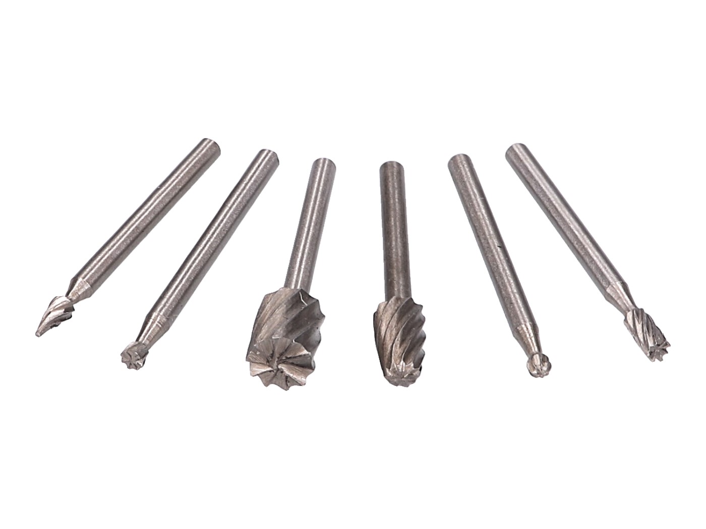 frezavimo įrankių komplektas / dremel galinių frezų komplektas HSS 3,17mm 6 dalių