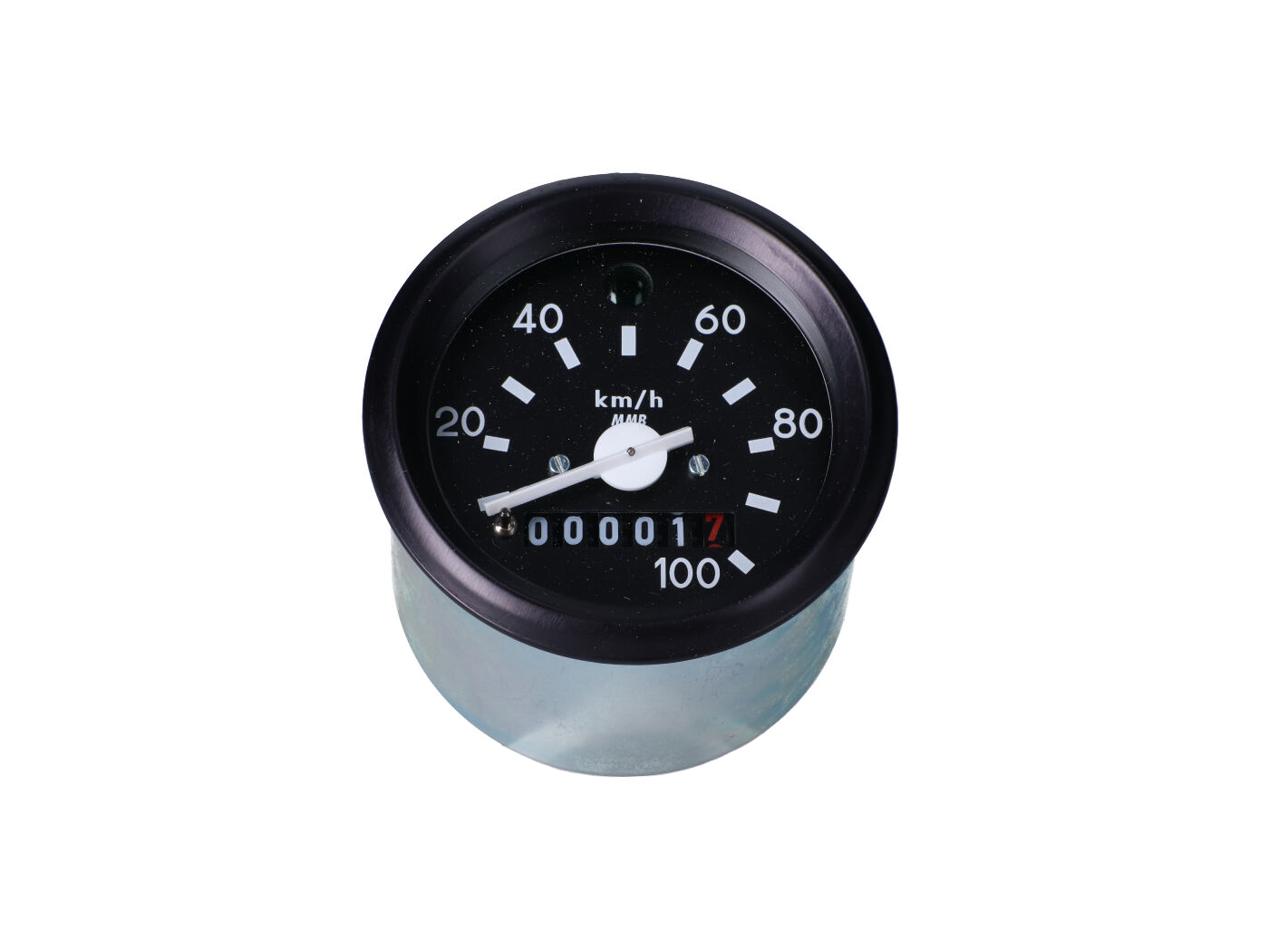 spidometras 100km/h apvalios formos 60mm su posūkio rodiklio lempute Simson S50, S51, S53, S70