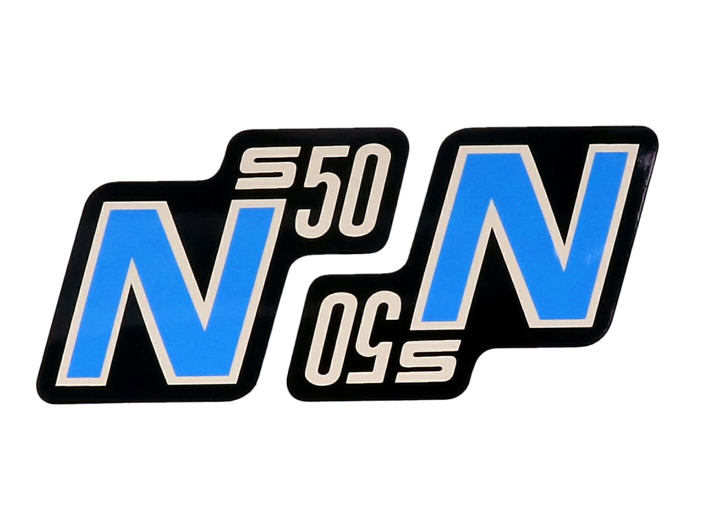 logotipo folija / lipdukas S50 N juoda-šviesiai mėlyna 2 vnt. Simson S50