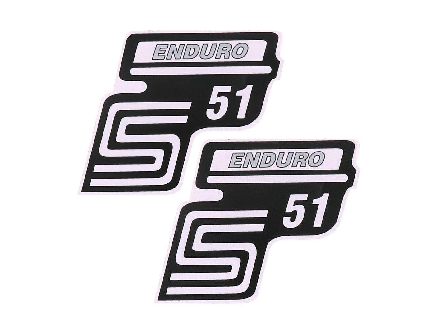 logotipo folija / lipdukas S51 Enduro silver 2 vnt. Simson S51