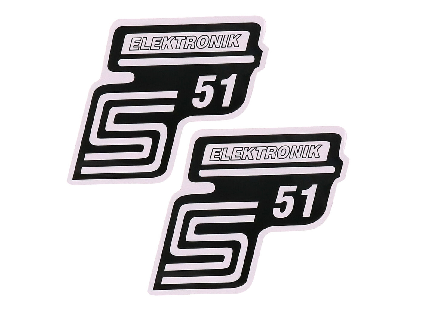 Raidės S51 elektronikos folija / lipdukas baltas 2 vnt. Simson S51