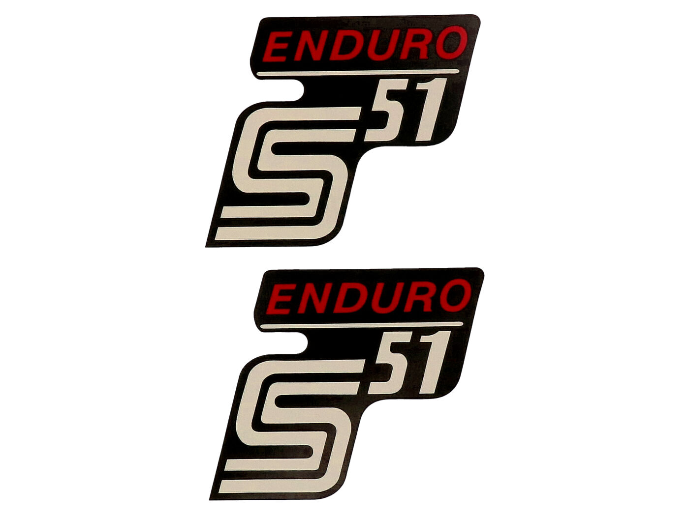 logotipo folija / lipdukas S51 Enduro juodai raudonas 2 vnt. Simson S51