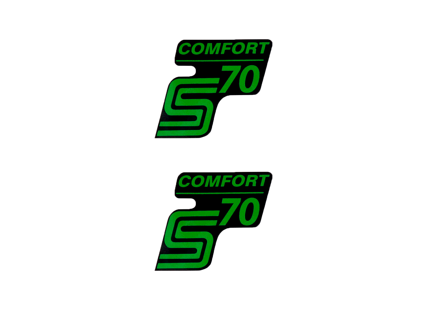 logotipo folija / lipdukas S70 Comfort juoda-žalia 2 vnt. Simson S70