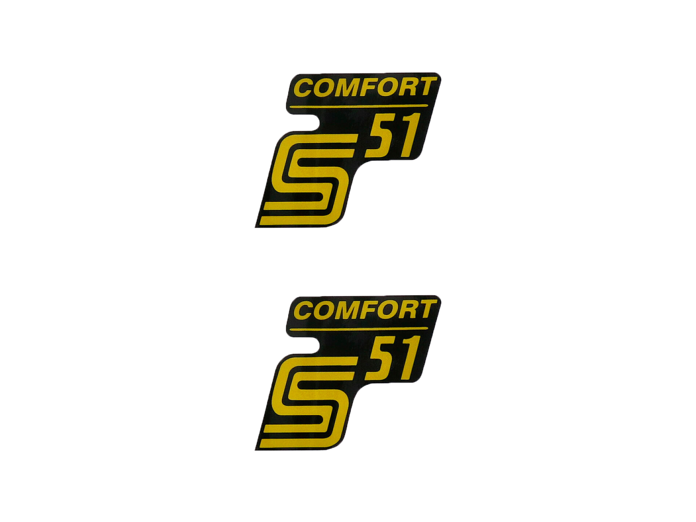 logotipo folija / lipdukas S51 Comfort juodai geltonas 2 vnt. Simson S51