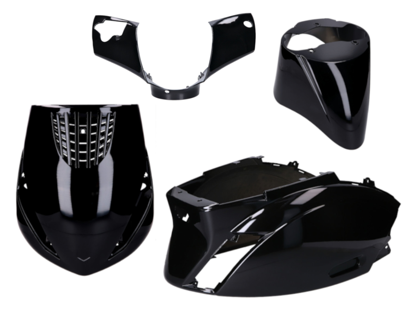 Plastikų komplektas blizgus juodas Piaggio Zip 2 AC 2000-