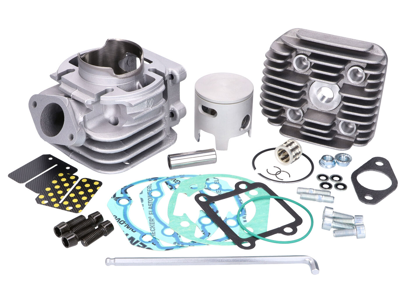 Cilindro komplektas Athena Big Bore Flange-Mount 70cc 47,6mm 12mm Stūmoklio pirštas Minarelli Vertical