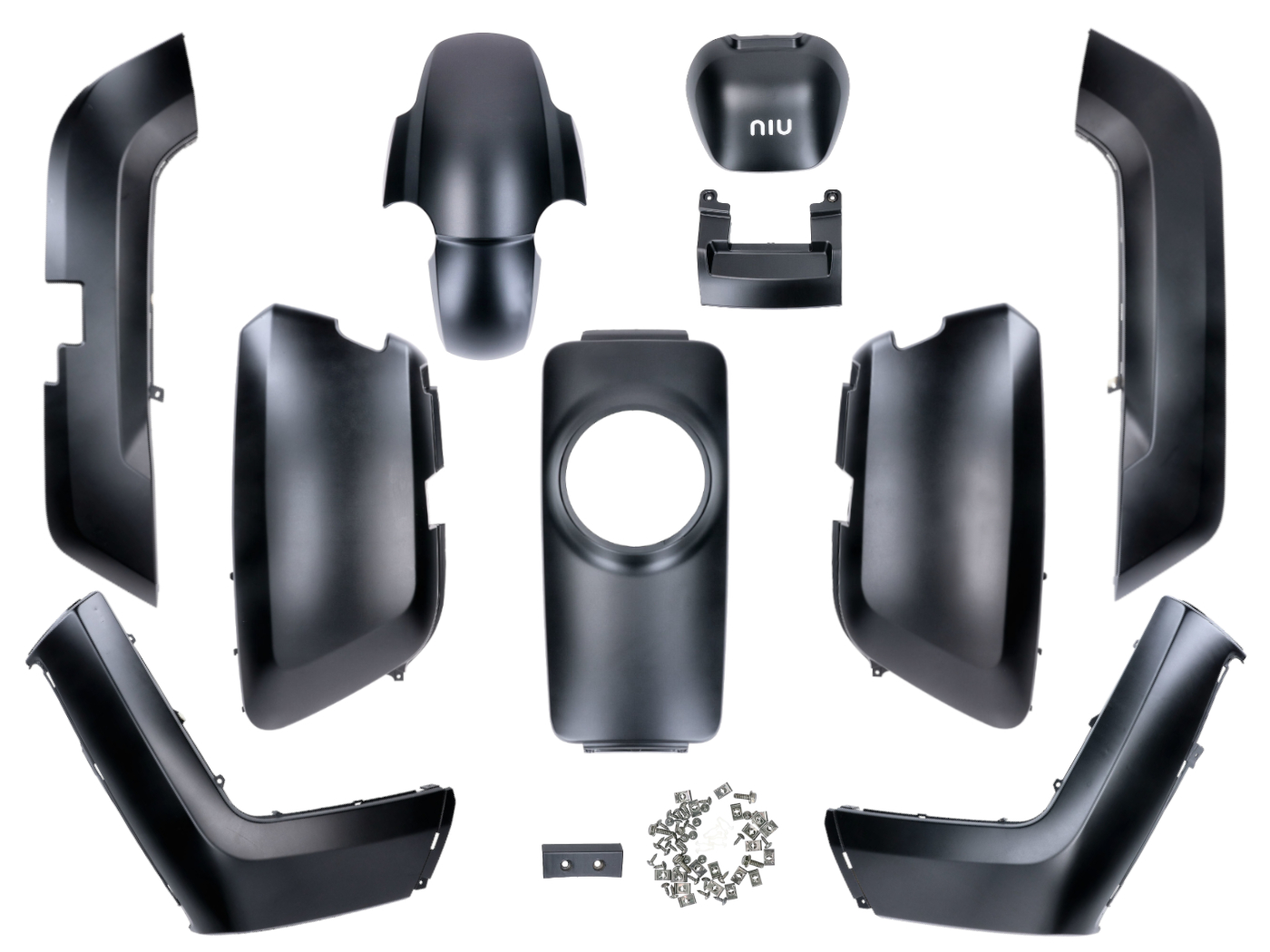 plastikų komplektas 10 dalių juodas gruntuotas NIU-N1, NQi-Sport, NQi-GT, NQI-GTS