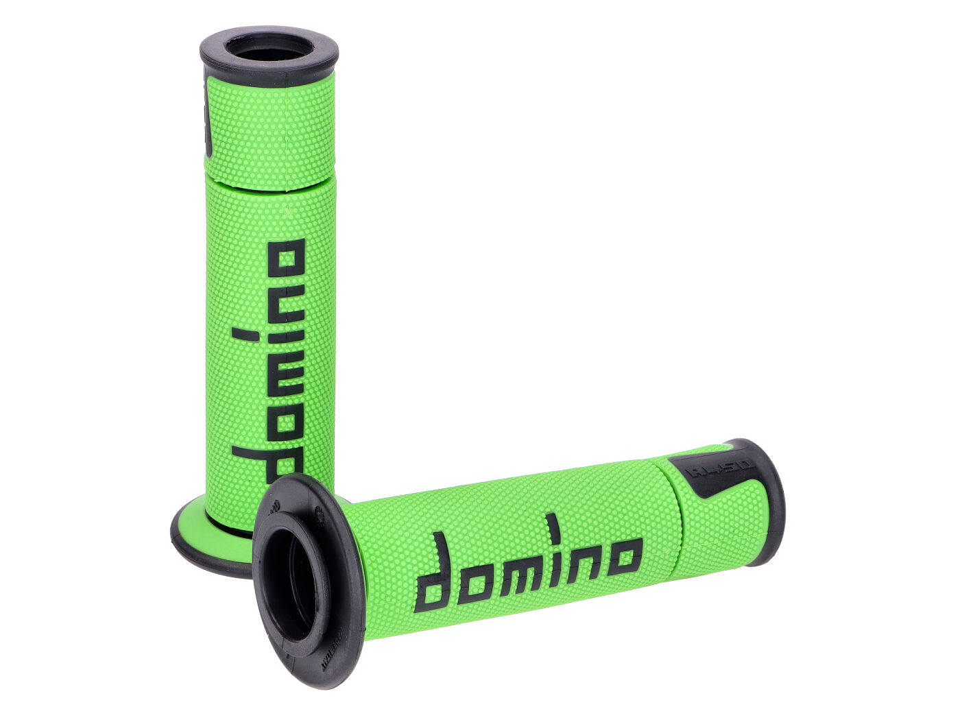 vairo Guminės rankenėlės Domino A450 on-road racing žalia/juoda su atvirais galais