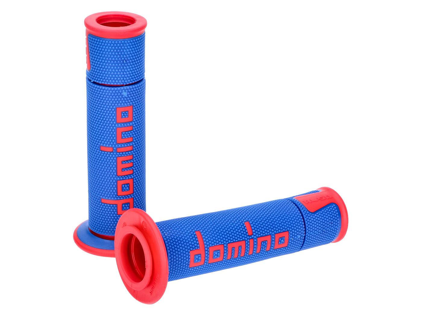 vairo Guminės rankenėlės Domino A450 on-road racing mėlyna/raudona su atvirais galais