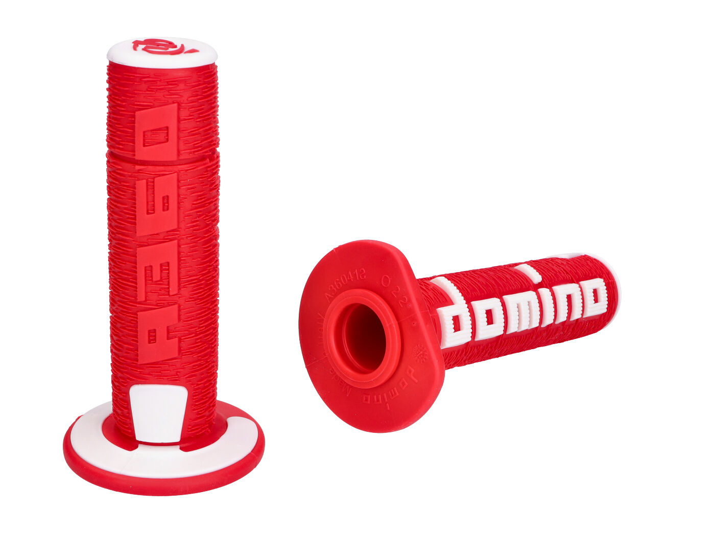 vairo gripsai / guminės rankenos komplektas Domino A360 Off-Road raudona/balta