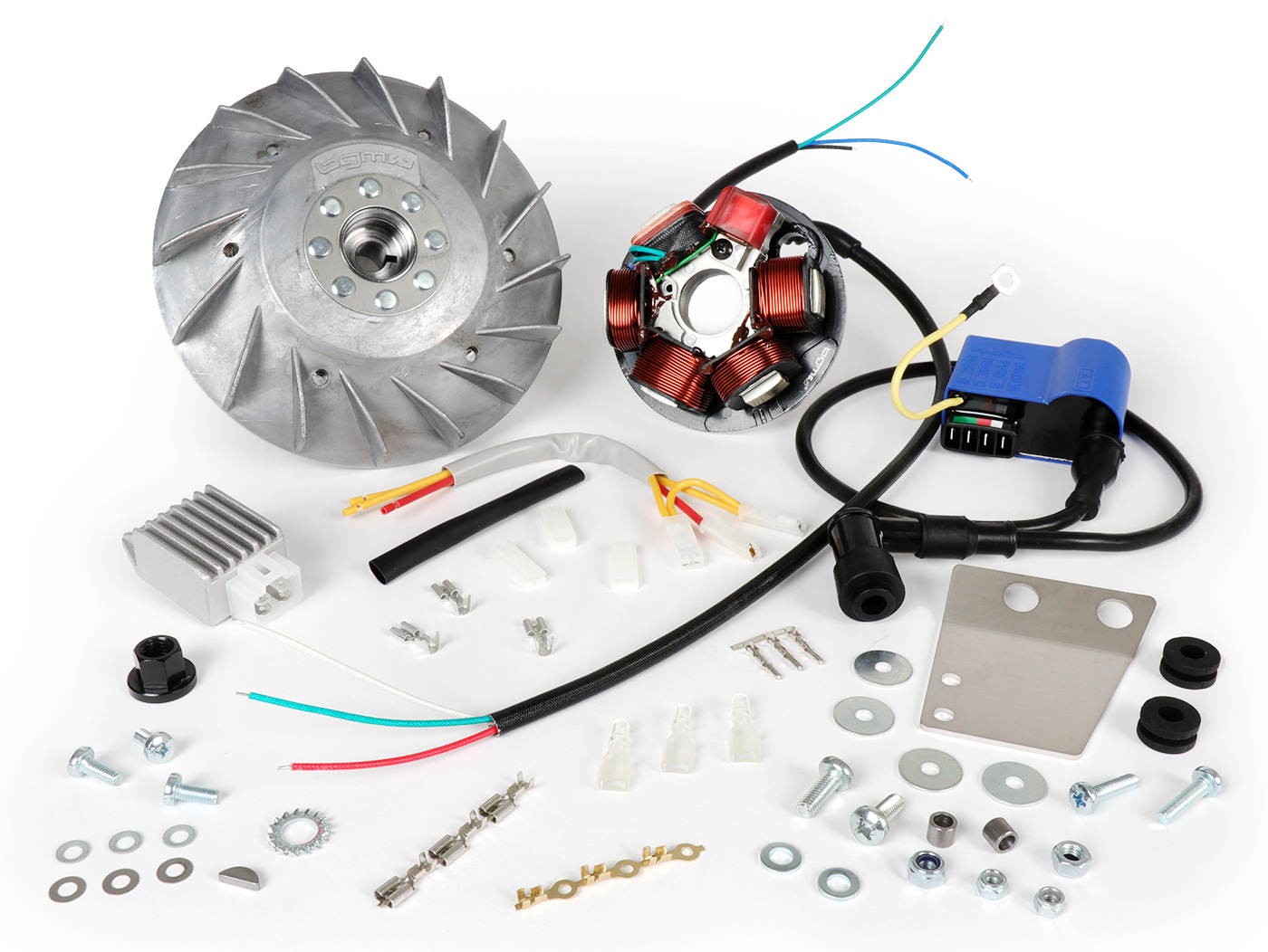 Uždegimas -BGM PRO 12V Touring -, versija dideliam kūgiui Ø20/24mm (PK Alkūninis velenas)- Perėjimas į elektroninį uždegimą - Vespa V50, 50N, V90, PV, ET3, PK S - 1600g