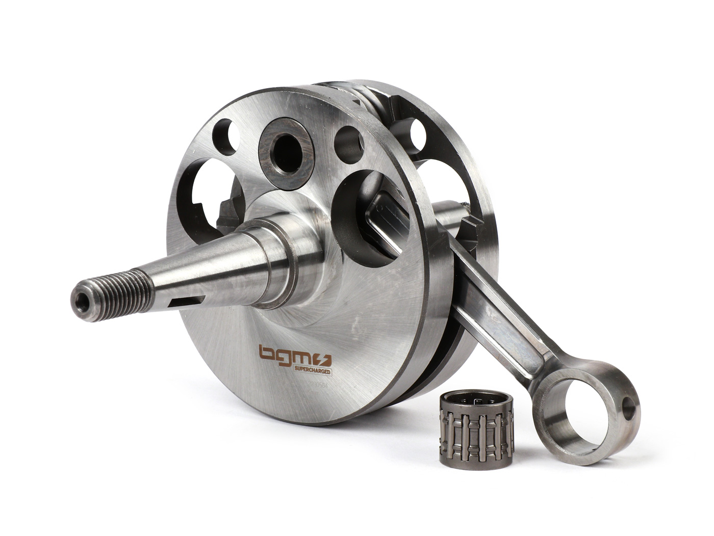 Alkūninis velenas -BGM PRO, tiesioginis įsiurbimas, eiga = 57mm, svirtis = 105mm - Motovespa 125, Motovespa 150S - atraminis kaištis Ø15mm (adatinis ritininis guolis), konvertavimo Alkūninis velenas VNA1T-VNA2T