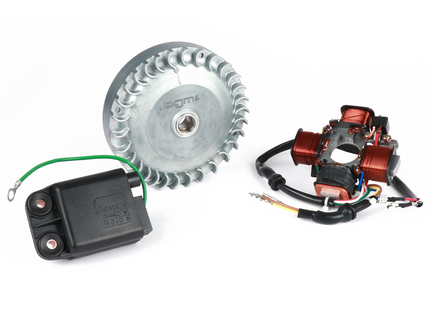 Uždegimas -BGM PRO 12V Sport V2 (805g) - Perėjimas į elektroninį uždegimą - Vespa Ciao, SI - gali būti naudojamas su variklio korpusu Polini Speed ​​Engine (P1700210), Malossi (M5717514), Pinasco (PowerCasing), Piaggio Elo Enginecase