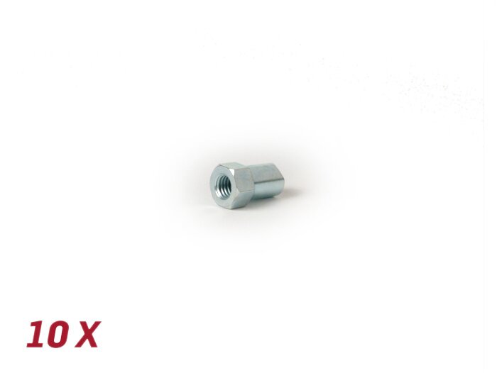 Riektuota veržlė stabdžių trosas -BGM ORIGINALAS M6 x 1,0mm, SW10- priekinio stabdžio trosas Vespa PK, galinis stabdžių trosas Vespa T5 125cc, konversija Vespa PX - 10 vnt.
