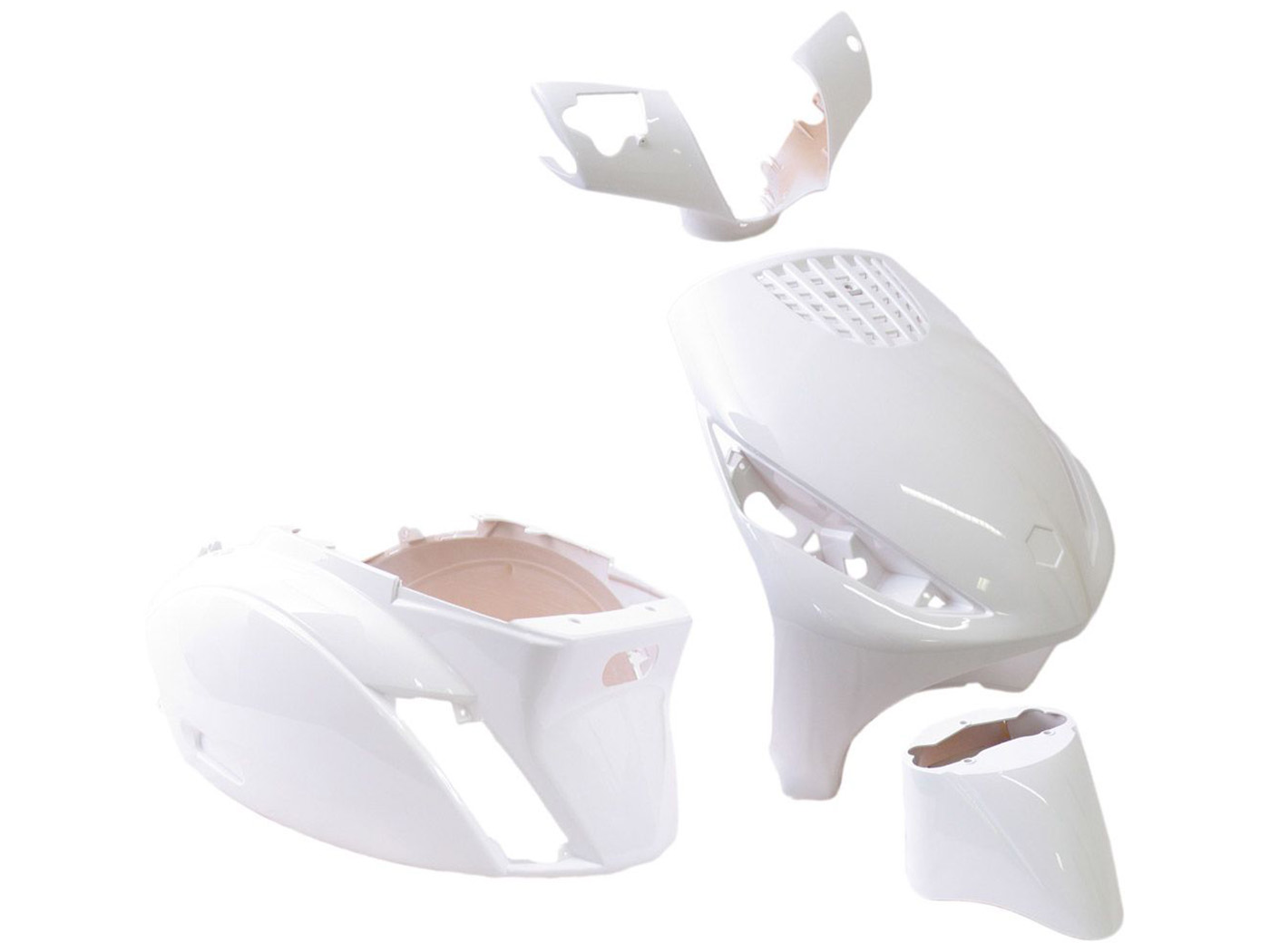 apmušalų komplektas EDGE 5 dalių baltas Piaggio ZIP 2 AC