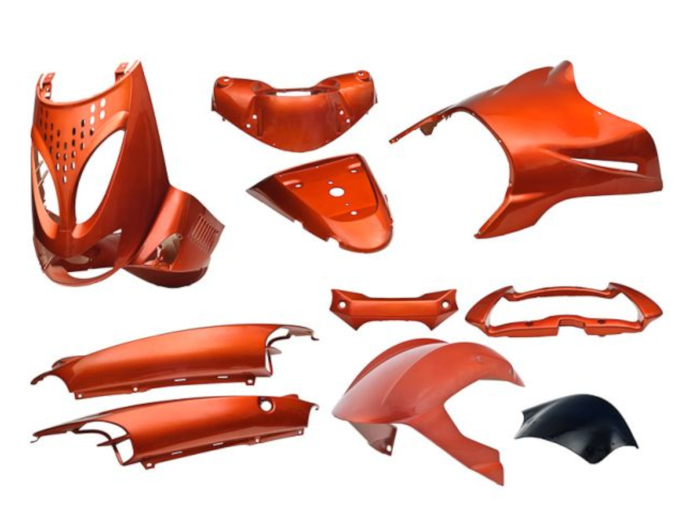 EDGE 11 dalių oranžinės spalvos metalinis plastikų komplektas, skirtas Aprilia SR SR50 Street 1998-