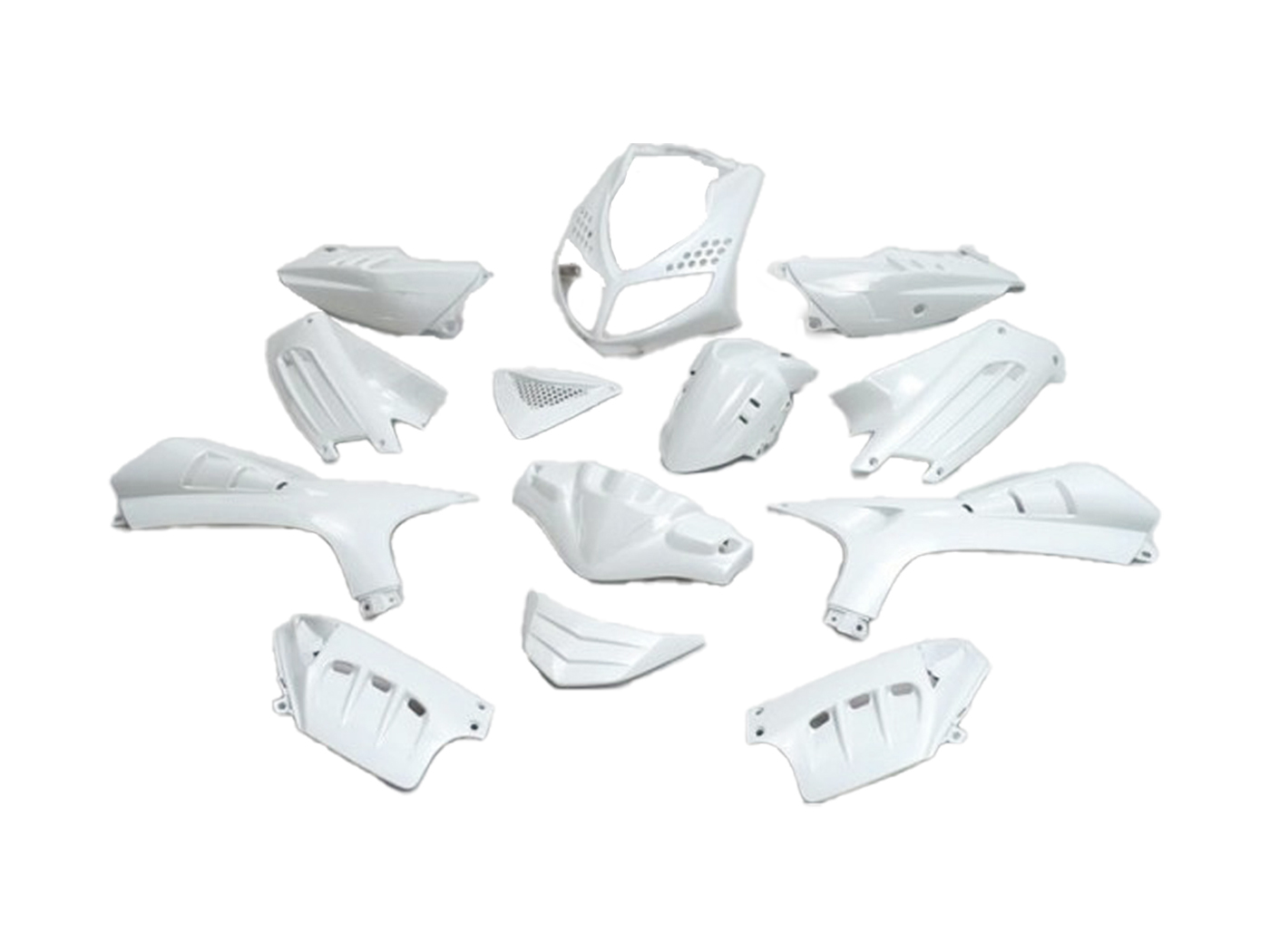 EDGE 13 dalių baltas metalinis plastikų komplektas, skirtas Peugeot Speedfight 2