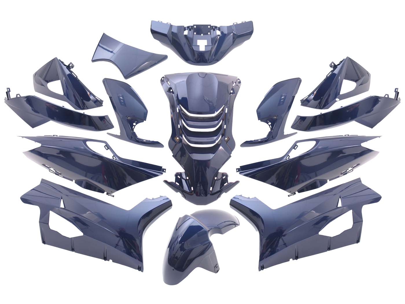 EDGE 14 dalių mėlynos spalvos metalinis plastikų komplektas, skirtas Peugeot Speedfight 4