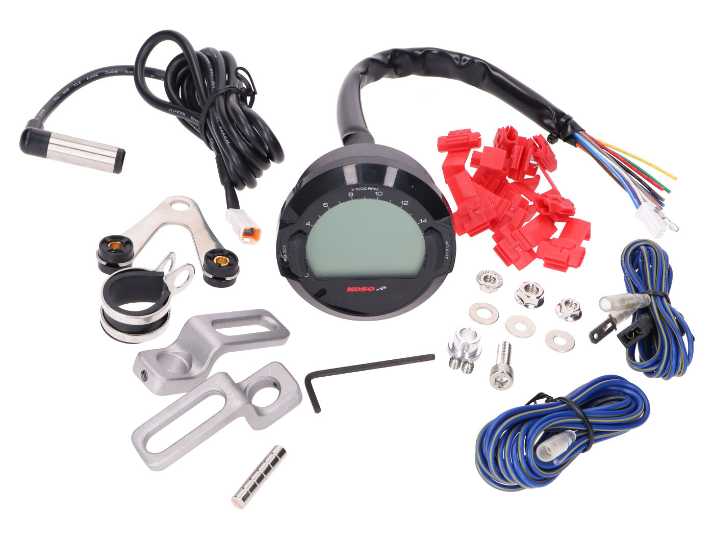 spidometras Koso Digital DL-03SR LCD ekranas juodas d=64mm