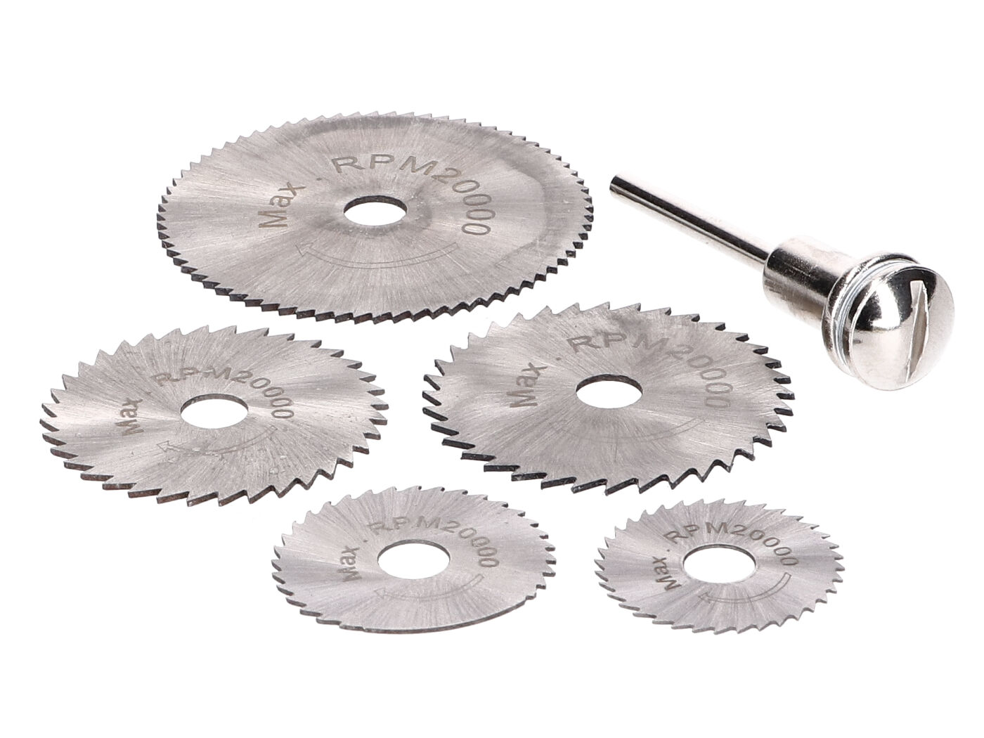 HSS pjovimo diskai rotaciniam šlifuokliui Silverline 6 dalių komplektas D=22, 25, 32, 35 ir 44 mm