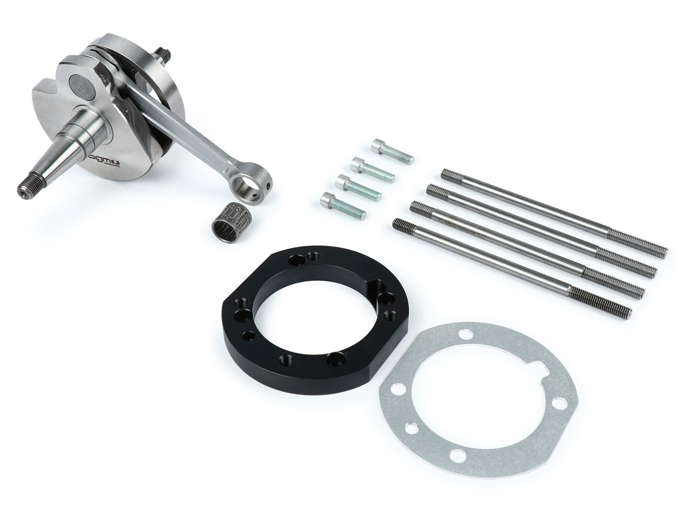 Adapterio plokštelių komplektas / tarpinė PX200 su įsk. BGM Alkūninis velenas 2 %, skirtas Vespa PX125, PX150, Cosa125, Cosa150, Sprint Veloce150, GTR125, Super150